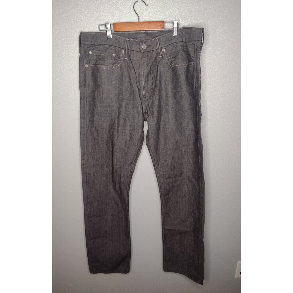 Levi's 513 Men's Size 34x32 Slim Straight Fit Jeans  Gray Denim Pants U